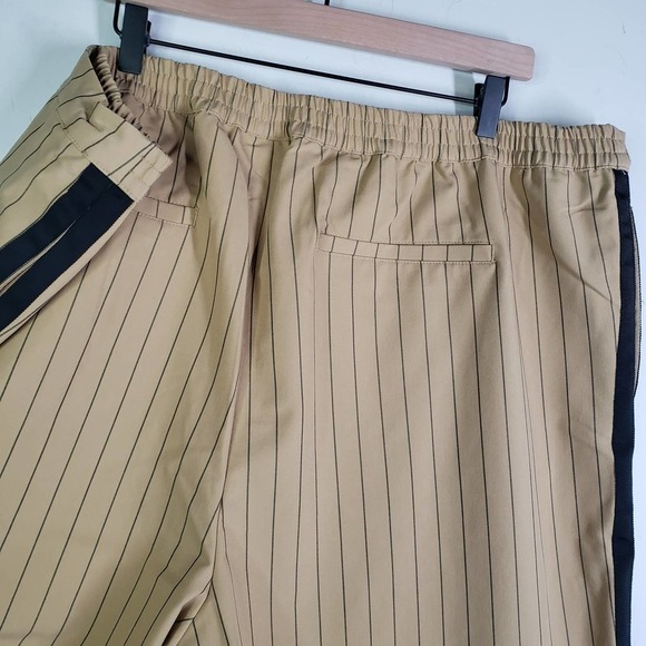 Le Ligne x Target Side Stripe Wide Leg Trousers 2X Plus Tan Black Pull On Pants - Picture 9 of 11